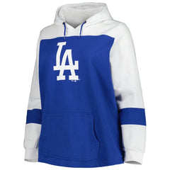 Los Angeles Dodgers Women's Plus Size Colorblock Pullover Hoodie | MLB Sale