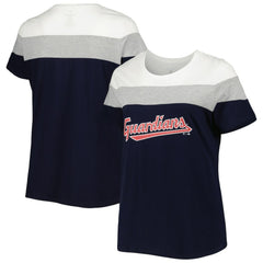 Cleveland Guardians Women's Plus Size Colorblock T-Shirt | MLB Outlet