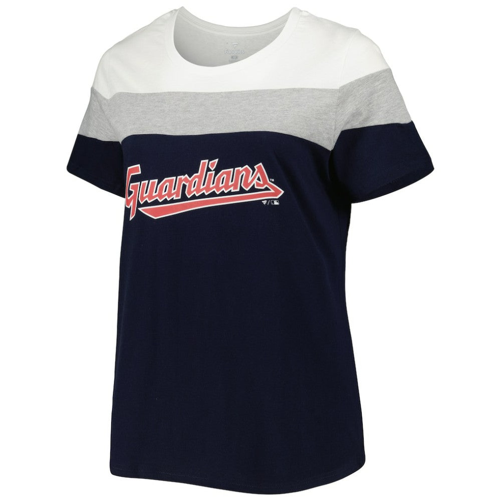 Cleveland Guardians Women's Plus Size Colorblock T-Shirt | MLB Outlet
