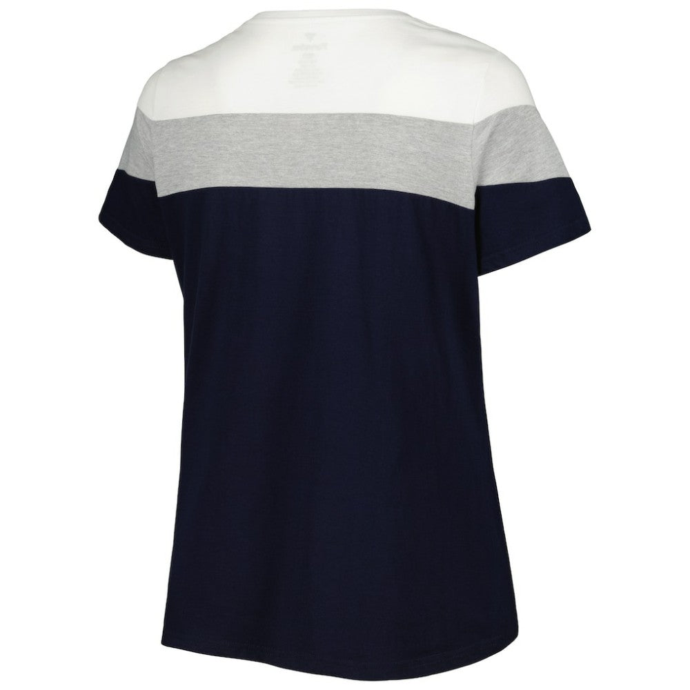 Cleveland Guardians Women's Plus Size Colorblock T-Shirt | MLB Outlet