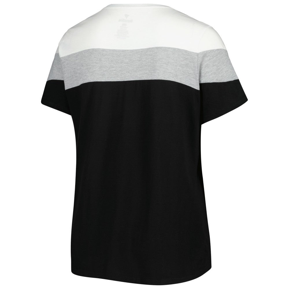Miami Marlins Women's Plus Size Colorblock T-Shirt | MLB On Sale