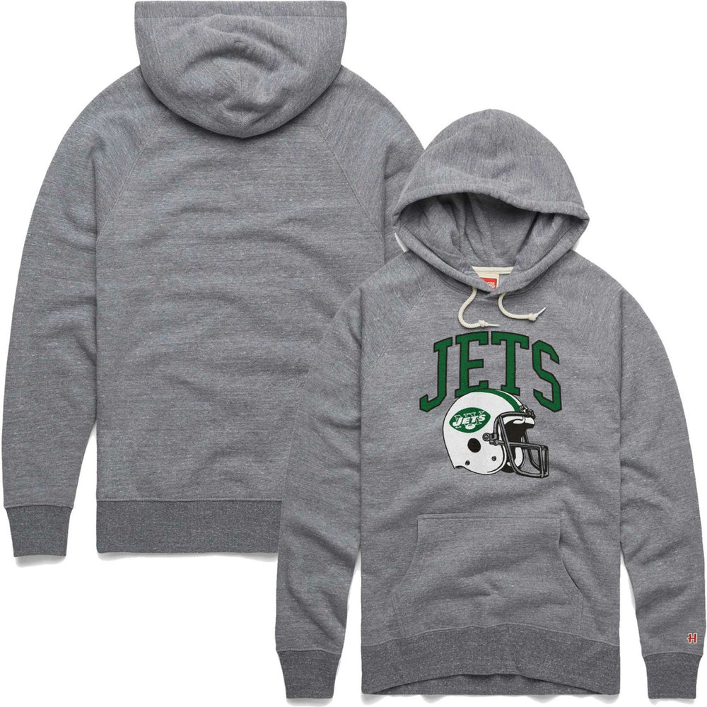 New York Jets  Homage Retro Helmet Raglan Pullover Tri-Blend Hoodie