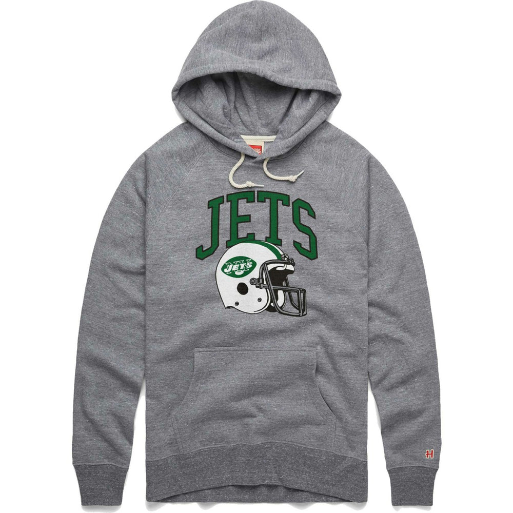 New York Jets  Homage Retro Helmet Raglan Pullover Tri-Blend Hoodie