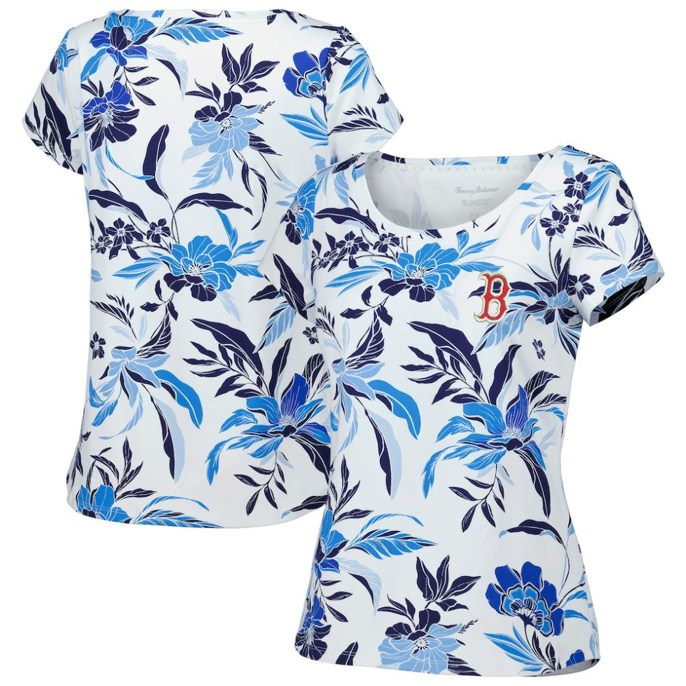 Boston Red Sox Tommy Bahama Women's Aubrey Romantic Blooms IslandZone T-Shirt | MLB New