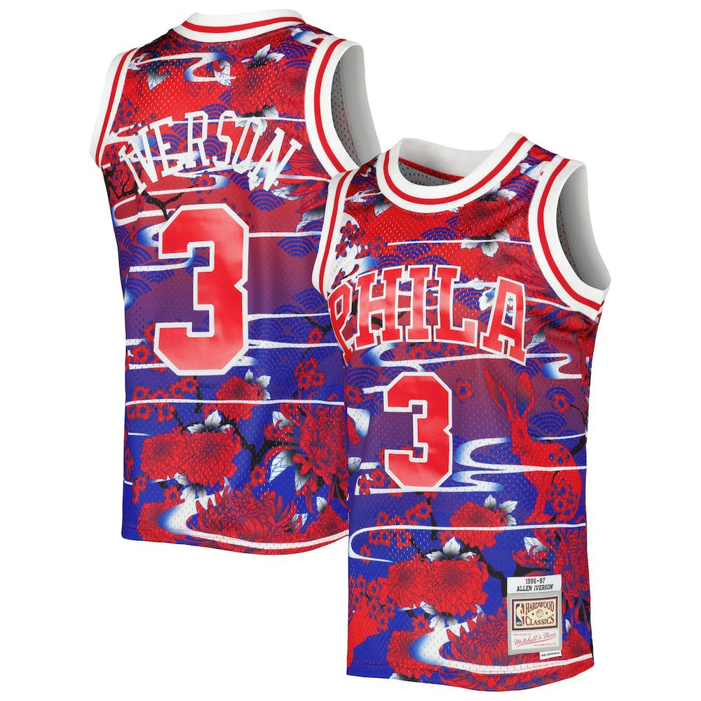Allen Iverson Philadelphia 76ers 1996/97 Hardwood Classics Lunar New Year Swingman Jersey On Sale