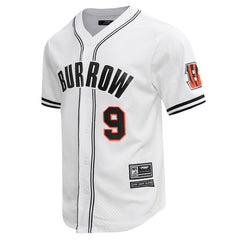 Cincinnati Bengals  Joe Burrow  Pro Standard Mesh Baseball Button-Up T-Shirt