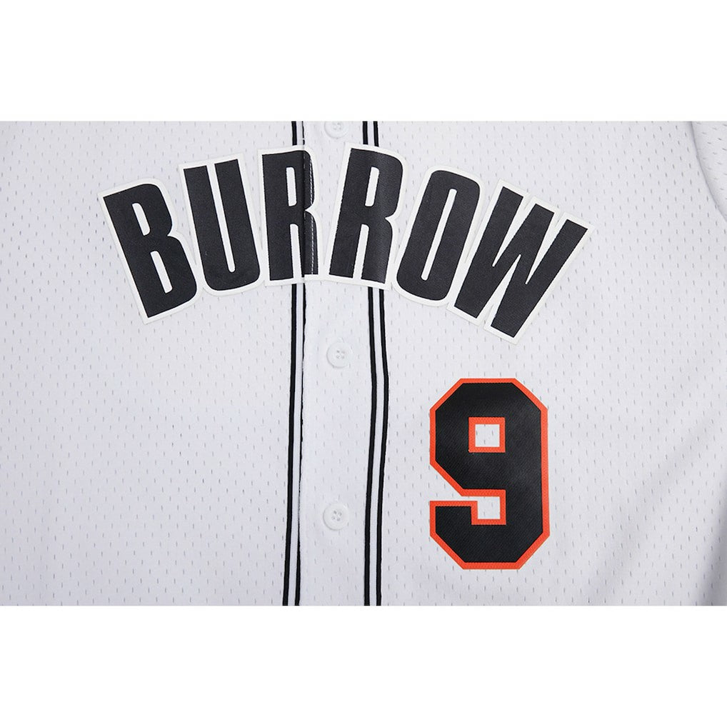Cincinnati Bengals  Joe Burrow  Pro Standard Mesh Baseball Button-Up T-Shirt