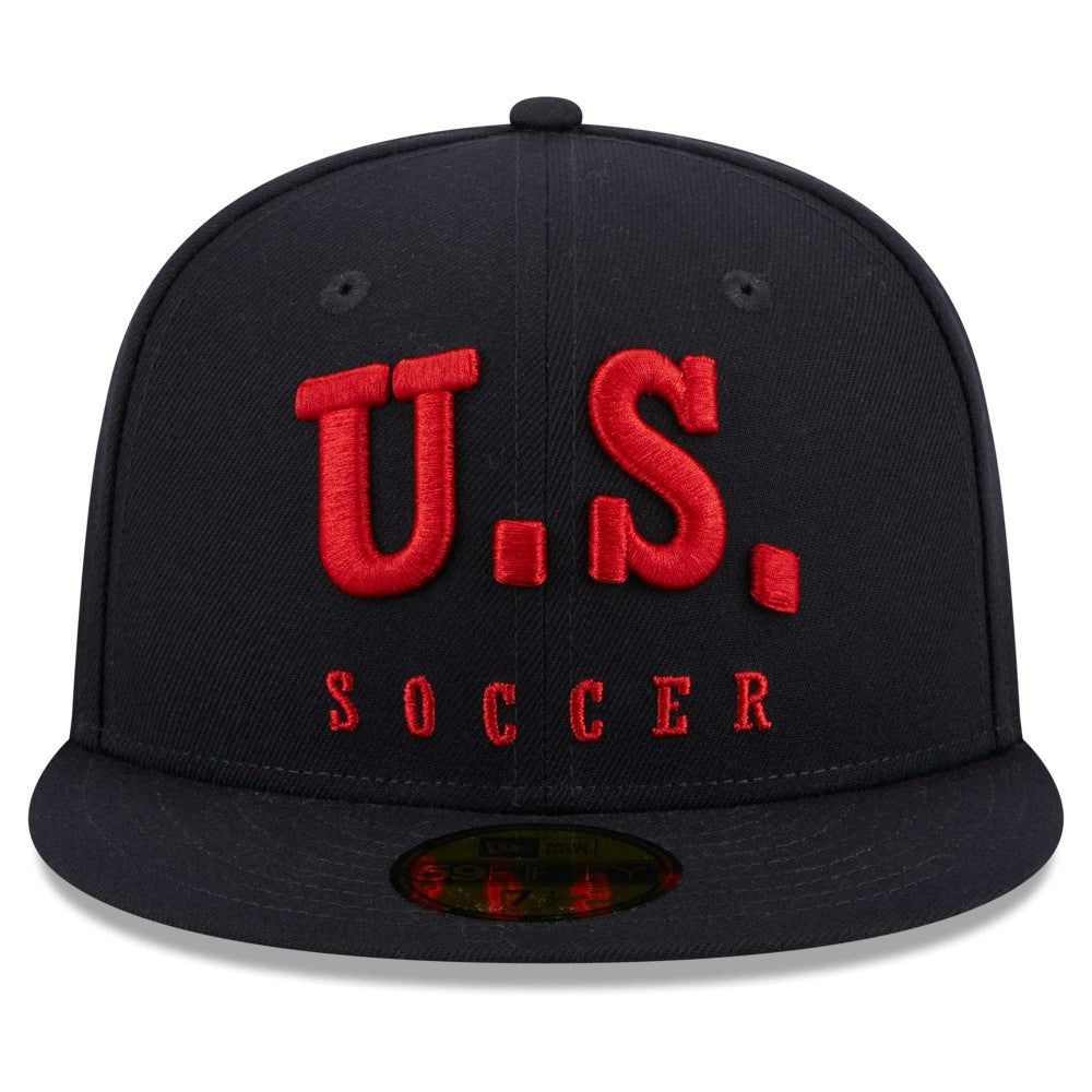 USMNT New Era Text 59FIFTY Fitted Hat Navy - New Era