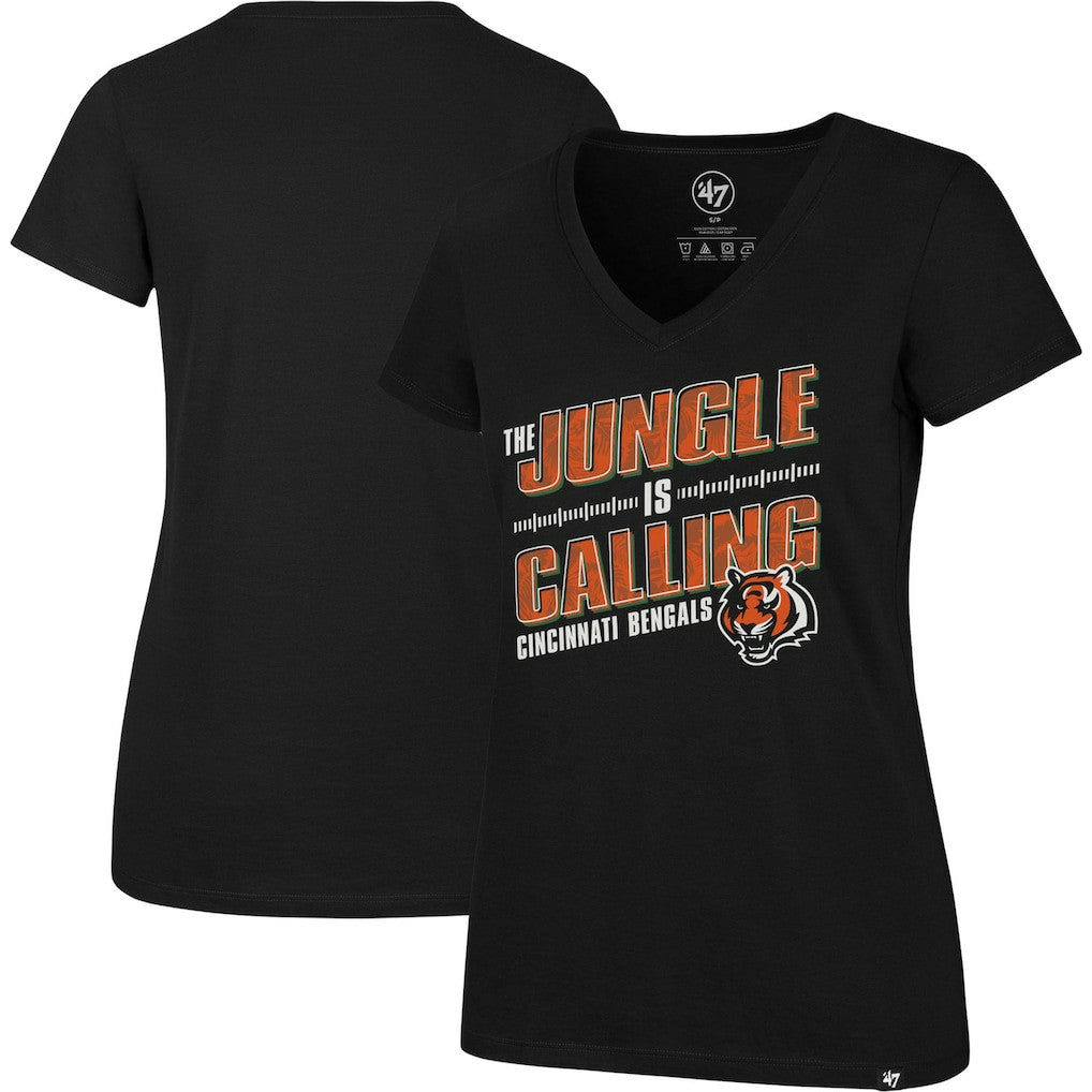 Cincinnati Bengals 47 brand '47 Women's Team Regional Ultra Rival V-Neck T-Shirt