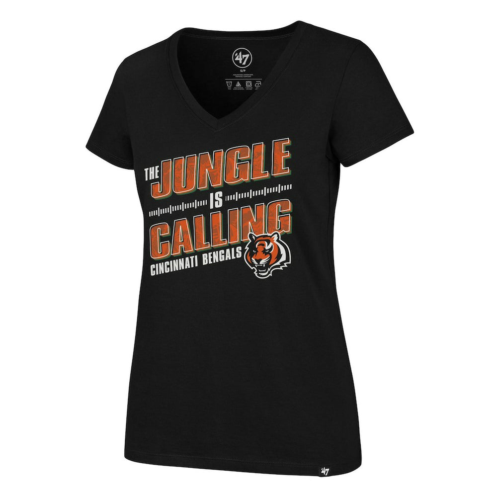 Cincinnati Bengals 47 brand '47 Women's Team Regional Ultra Rival V-Neck T-Shirt