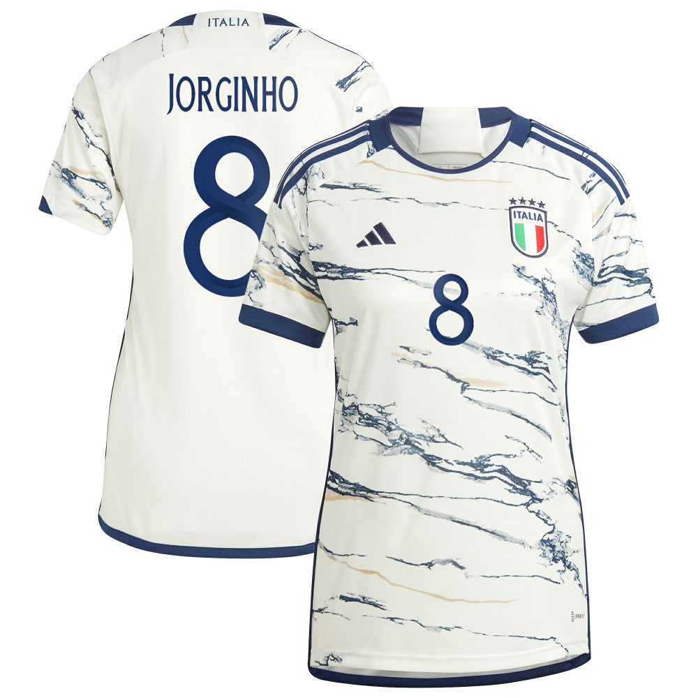 Jorginho Italy National Team Women's 2023 Away Replica Jersey White - Adidas