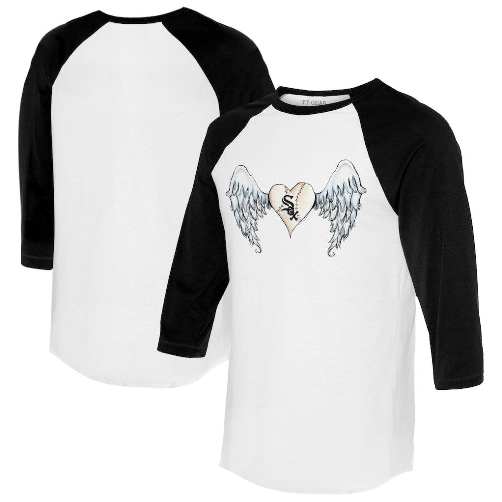 Chicago White Sox Tiny Turnip Women's Angel Wings 3/4-Sleeve Raglan T-Shirt | MLB Near me