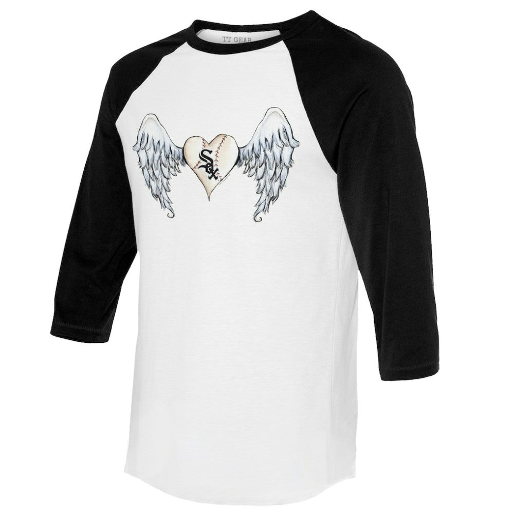 Chicago White Sox Tiny Turnip Women's Angel Wings 3/4-Sleeve Raglan T-Shirt | MLB Near me