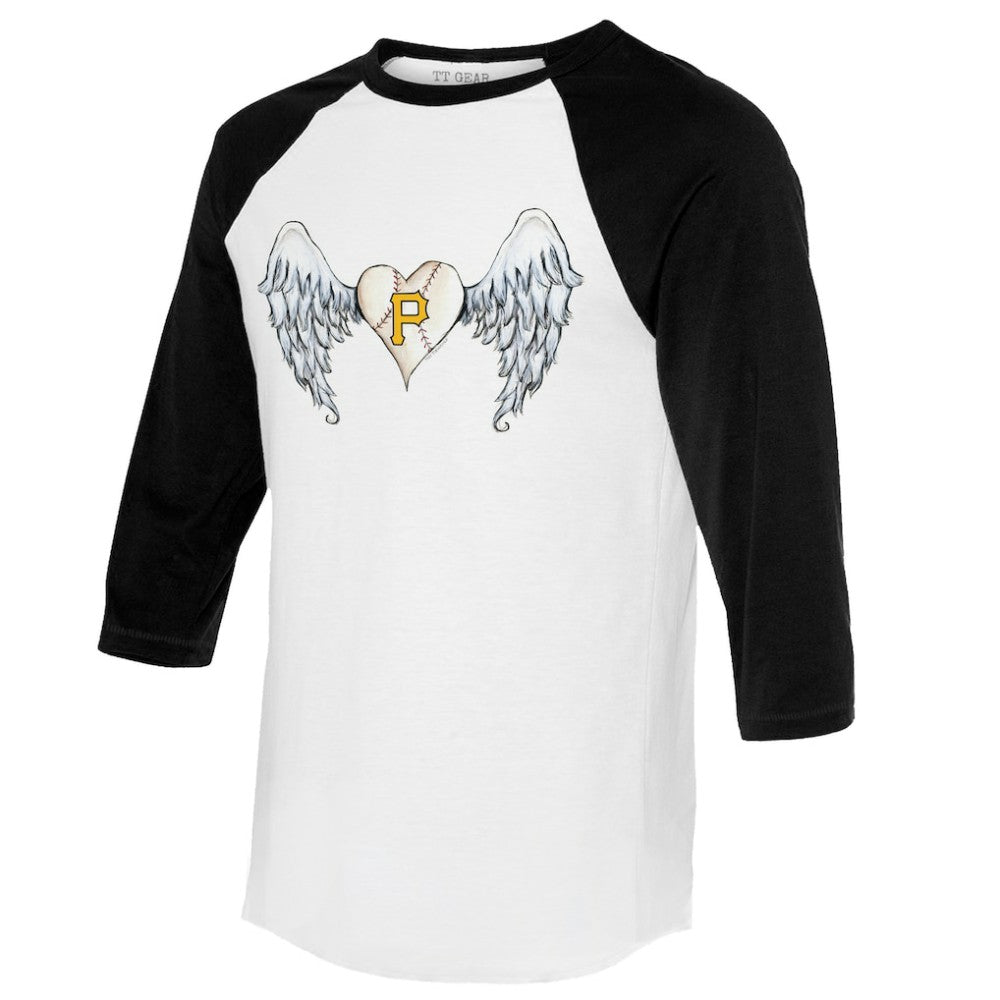 Pittsburgh Pirates Tiny Turnip Women's Angel Wings 3/4-Sleeve Raglan T-Shirt | MLB Shop