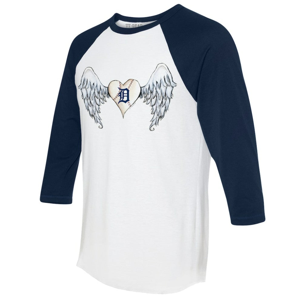 Detroit Tigers Tiny Turnip Women's Angel Wings 3/4-Sleeve Raglan T-Shirt | MLB Near me