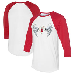 Boston Red Sox Tiny Turnip Women's Angel Wings 3/4-Sleeve Raglan T-Shirt | MLB For sale