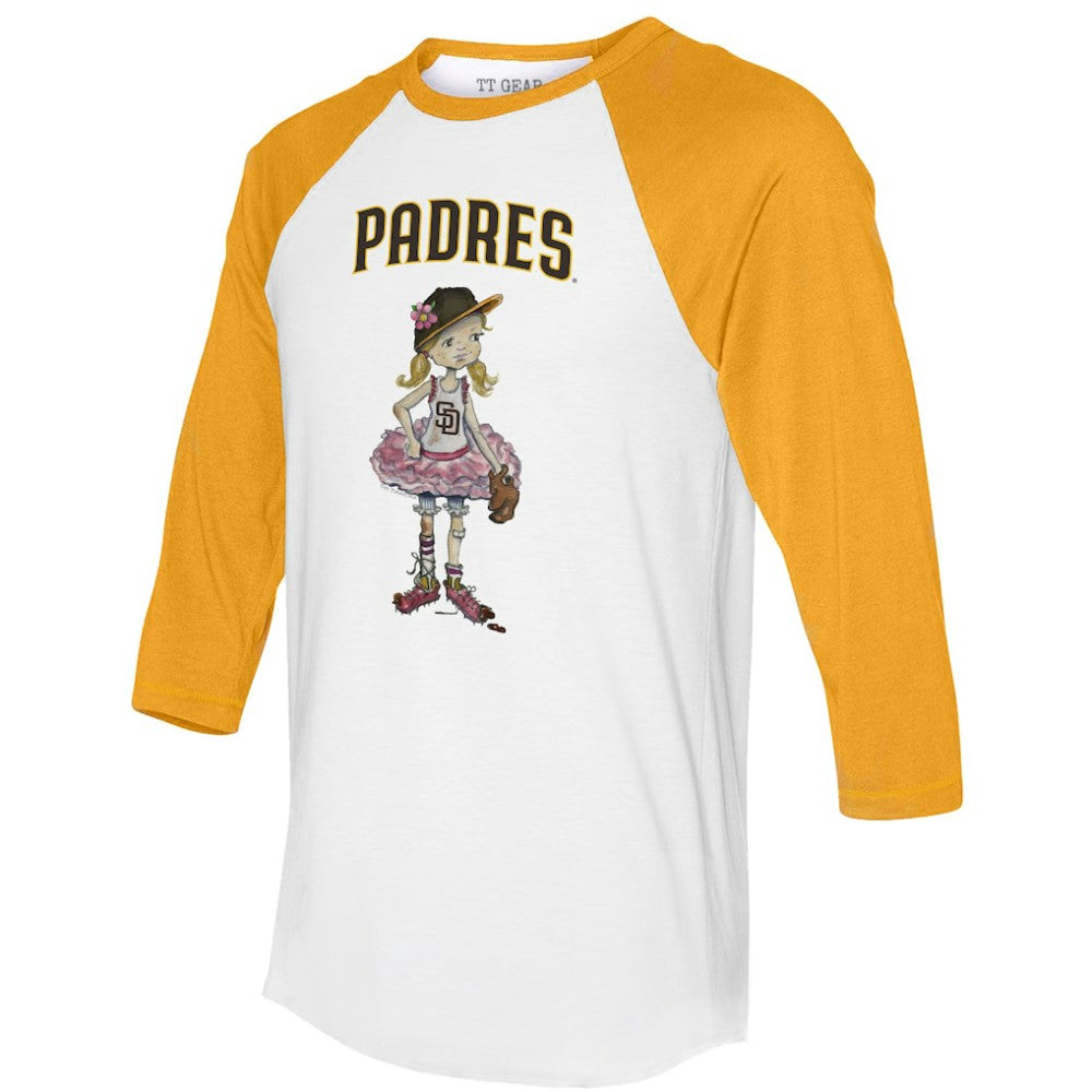 San Diego Padres Tiny Turnip Women's Babes 3/4-Sleeve Raglan T-Shirt | MLB For sale