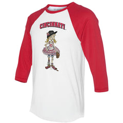Cincinnati Reds Tiny Turnip Women's Babes 3/4-Sleeve Raglan T-Shirt | MLB Outlet
