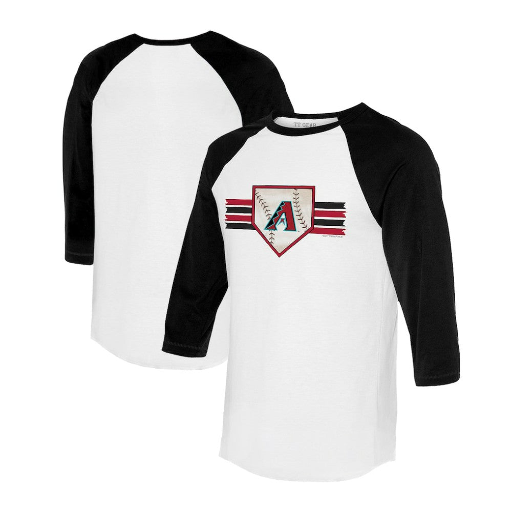 Arizona Diamondbacks Tiny Turnip Women's Base Stripe 3/4-Sleeve Raglan T-Shirt | MLB US