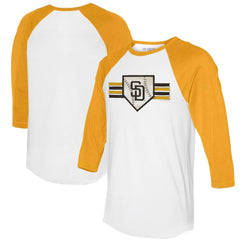 San Diego Padres Tiny Turnip Women's Base Stripe 3/4-Sleeve Raglan T-Shirt | MLB US