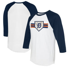 Detroit Tigers Tiny Turnip Women's Base Stripe 3/4-Sleeve Raglan T-Shirt | MLB New