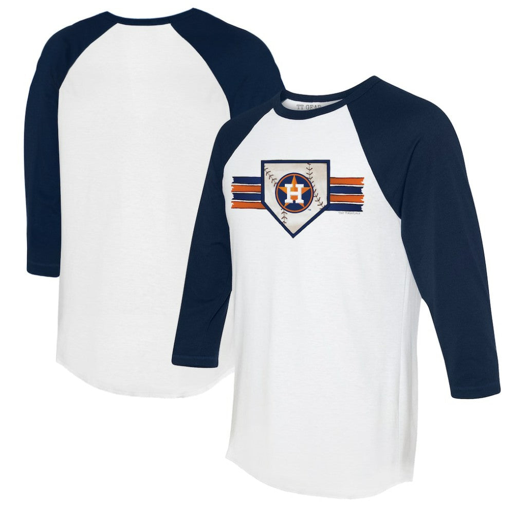 Houston Astros Tiny Turnip Women's Base Stripe 3/4-Sleeve Raglan T-Shirt | MLB Near me