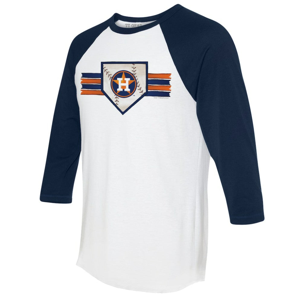 Houston Astros Tiny Turnip Women's Base Stripe 3/4-Sleeve Raglan T-Shirt | MLB Near me