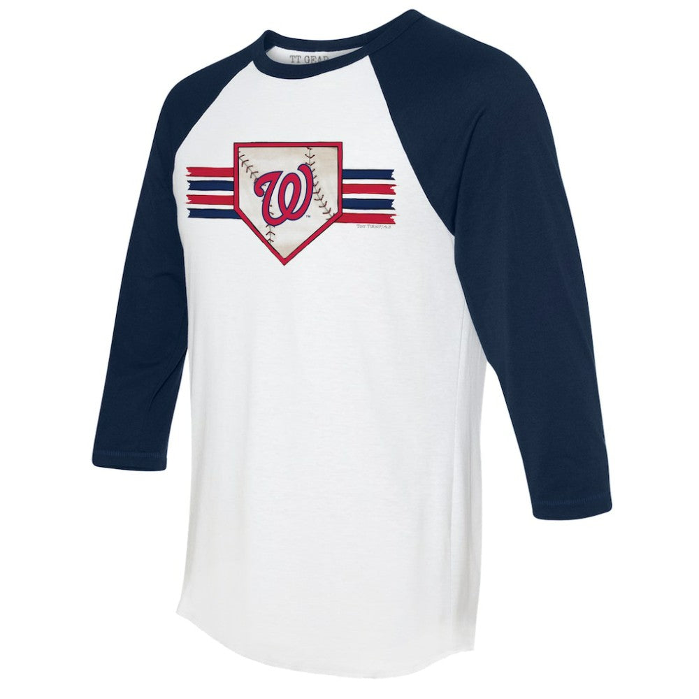 Washington Nationals Tiny Turnip Women's Base Stripe 3/4-Sleeve Raglan T-Shirt | MLB Shop