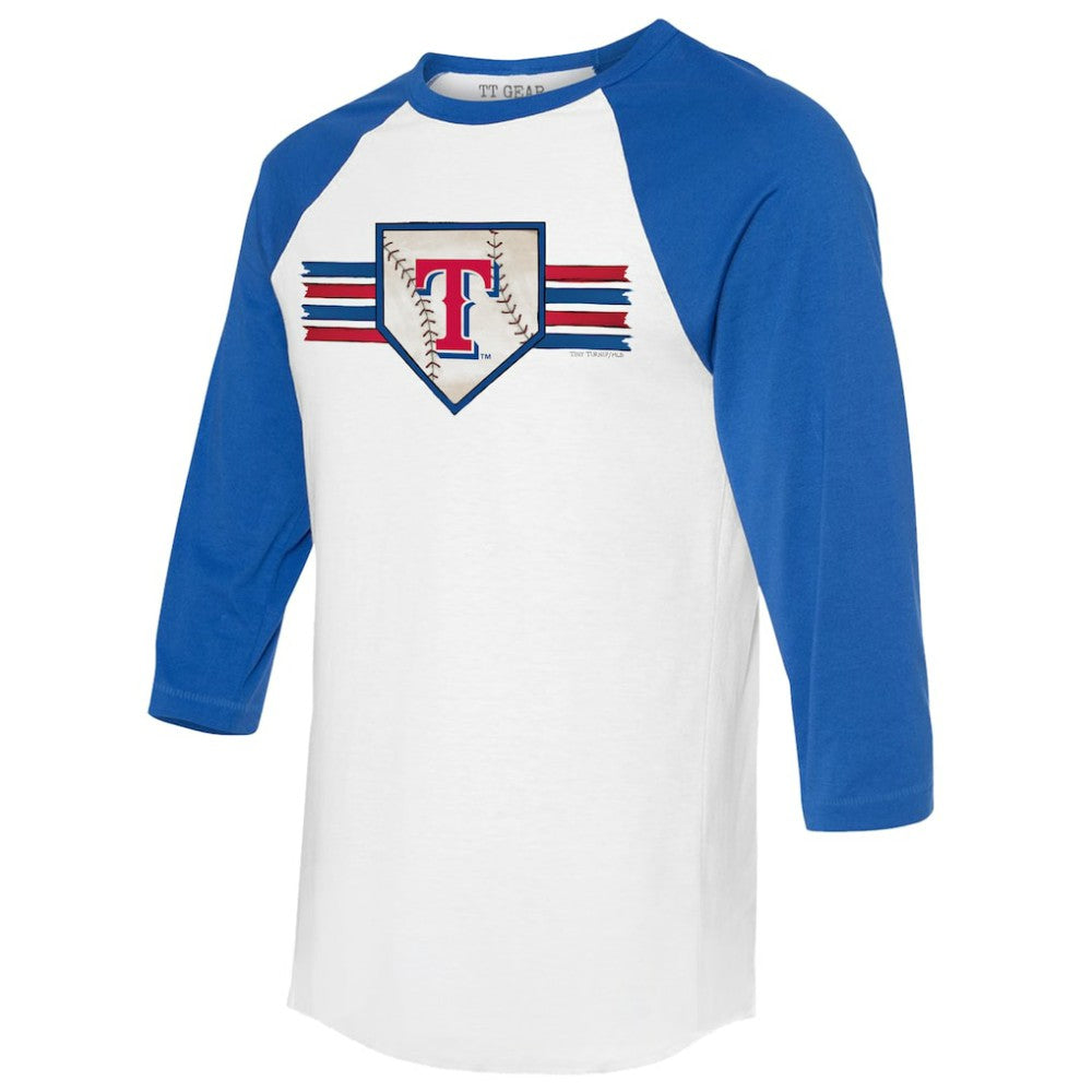 Texas Rangers Tiny Turnip Women's Base Stripe 3/4-Sleeve Raglan T-Shirt | MLB On Sale