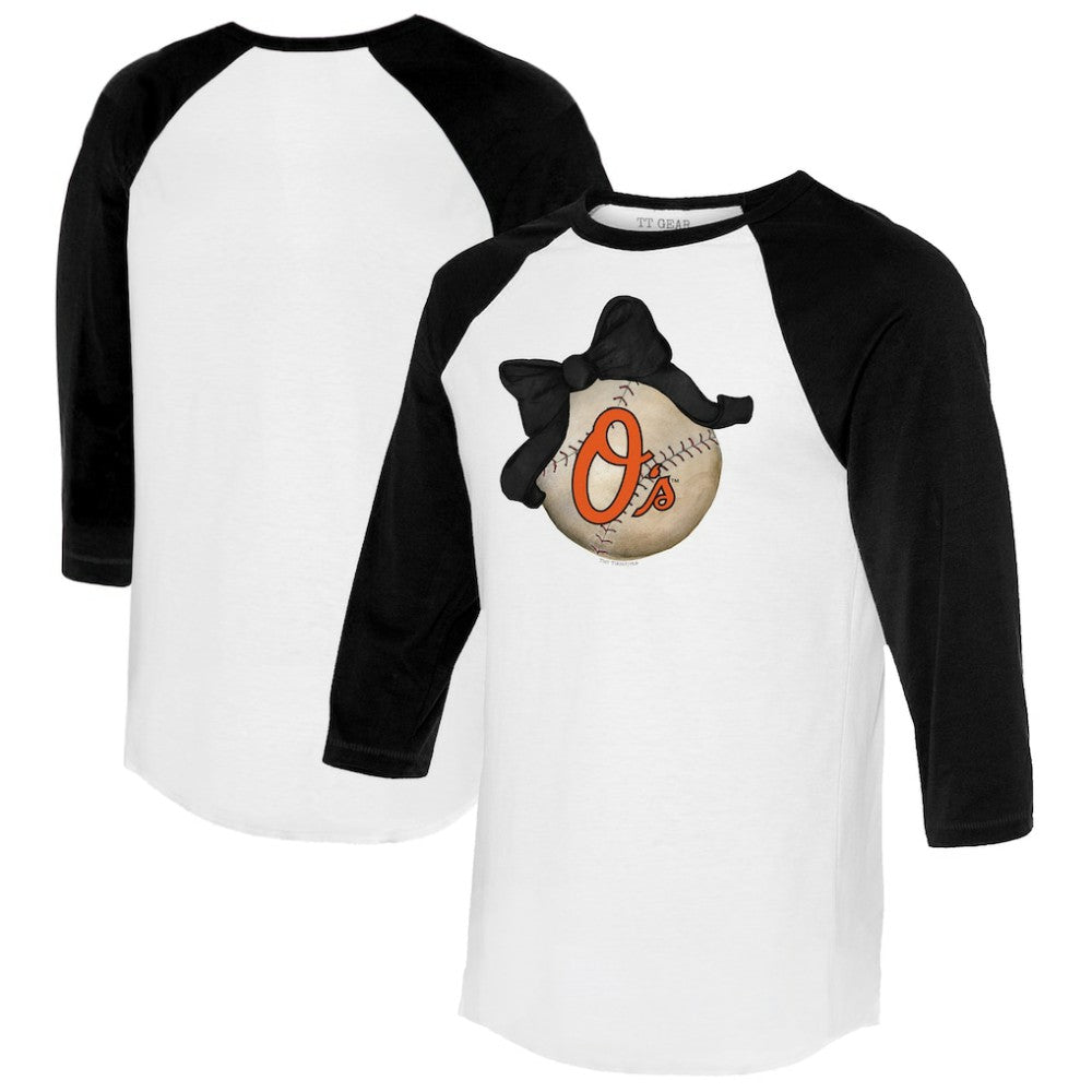 Baltimore Orioles Tiny Turnip Women's Baseball Bow 3/4-Sleeve Raglan T-Shirt | MLB Near me