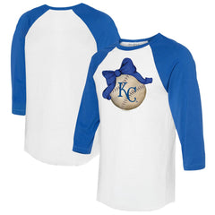 Kansas City Royals Tiny Turnip Women's Baseball Bow 3/4-Sleeve Raglan T-Shirt | MLB Outlet