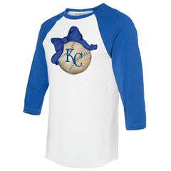 Kansas City Royals Tiny Turnip Women's Baseball Bow 3/4-Sleeve Raglan T-Shirt | MLB Outlet