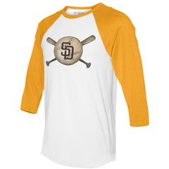 San Diego Padres Tiny Turnip Women's Baseball Cross Bats 3/4-Sleeve Raglan T-Shirt | MLB Online