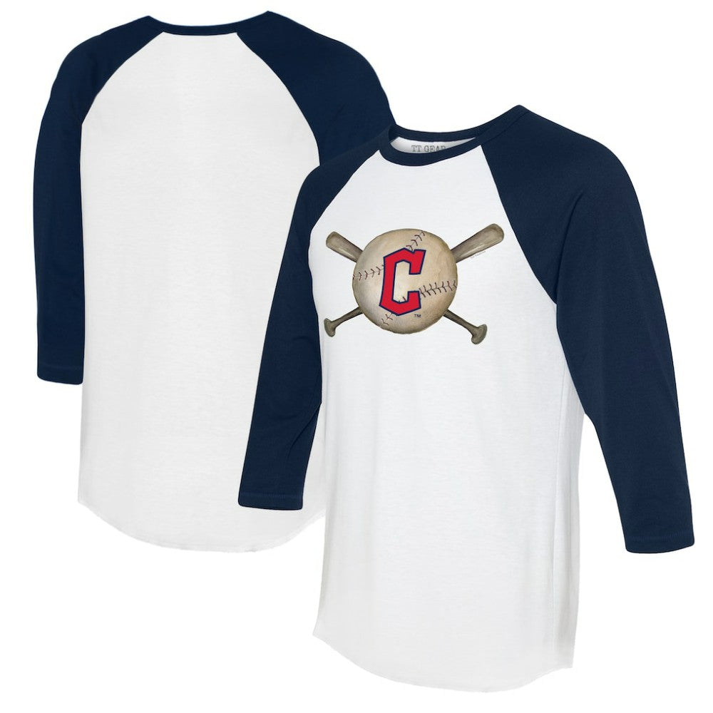 Cleveland Guardians Tiny Turnip Women's Baseball Cross Bats 3/4-Sleeve Raglan T-Shirt | MLB Online