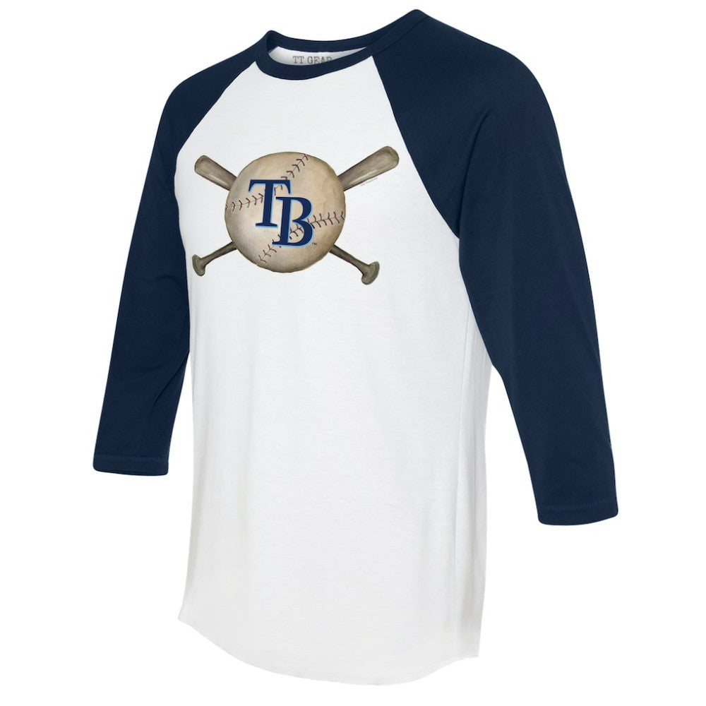Tampa Bay Rays Tiny Turnip Women's Baseball Cross Bats 3/4-Sleeve Raglan T-Shirt | MLB Outlet