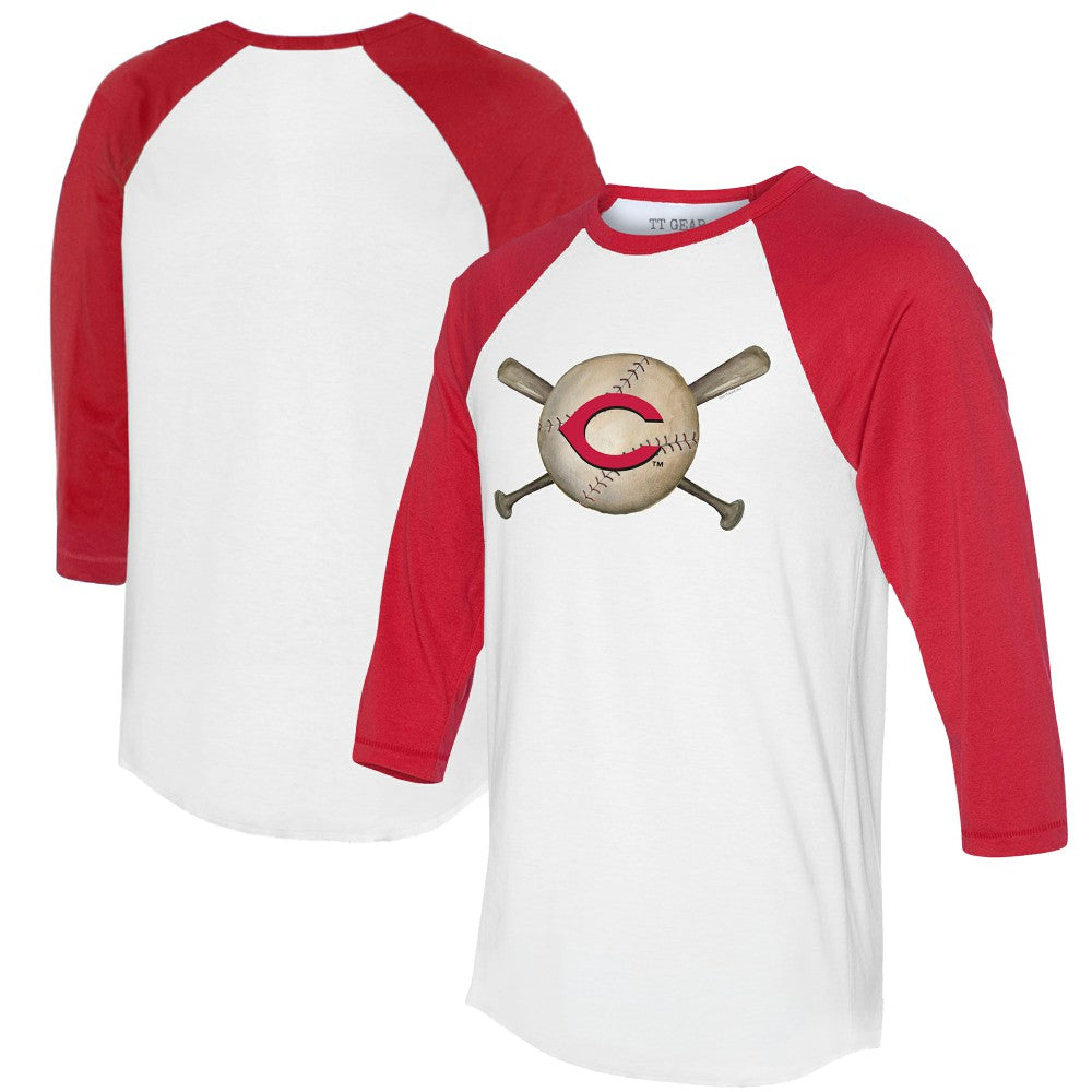 Cincinnati Reds Tiny Turnip Women's Baseball Cross Bats 3/4-Sleeve Raglan T-Shirt | MLB Shop