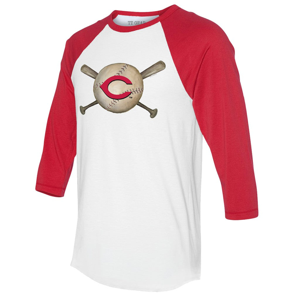 Cincinnati Reds Tiny Turnip Women's Baseball Cross Bats 3/4-Sleeve Raglan T-Shirt | MLB Shop