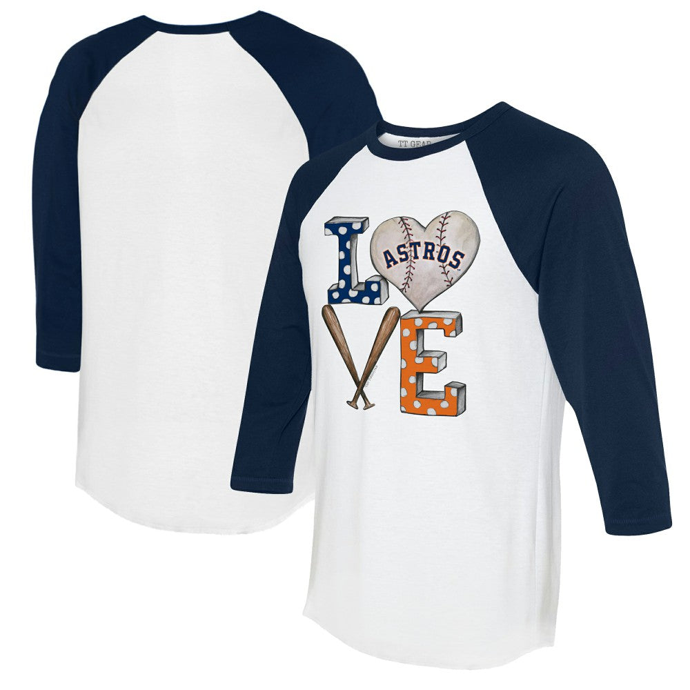 Houston Astros Tiny Turnip Women's Baseball Love Raglan 3/4-Sleeve T-Shirt | MLB Discount