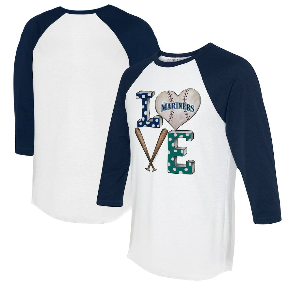 Seattle Mariners Tiny Turnip Women's Baseball Love Raglan 3/4-Sleeve T-Shirt | MLB Online