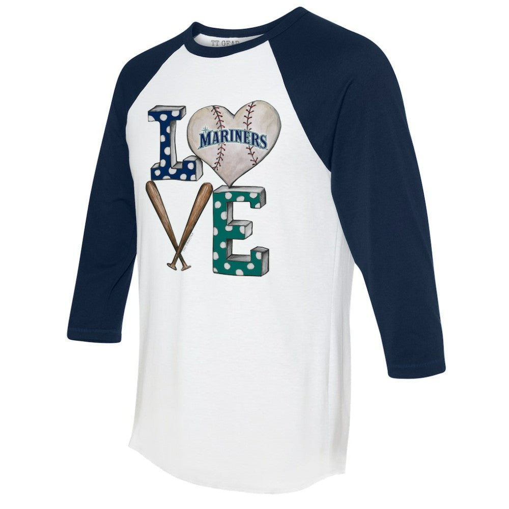 Seattle Mariners Tiny Turnip Women's Baseball Love Raglan 3/4-Sleeve T-Shirt | MLB Online