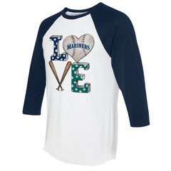 Seattle Mariners Tiny Turnip Women's Baseball Love Raglan 3/4-Sleeve T-Shirt | MLB Online