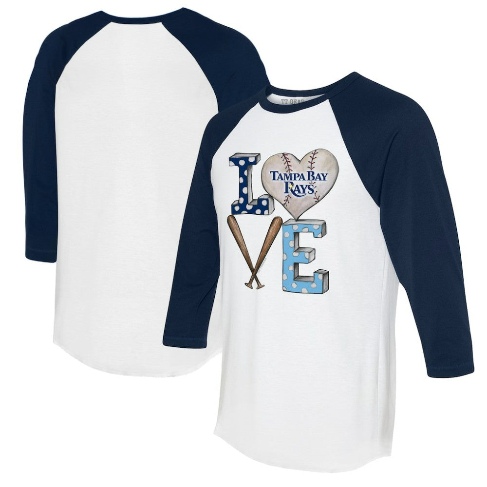 Tampa Bay Rays Tiny Turnip Women's Baseball Love Raglan 3/4-Sleeve T-Shirt | MLB Near me