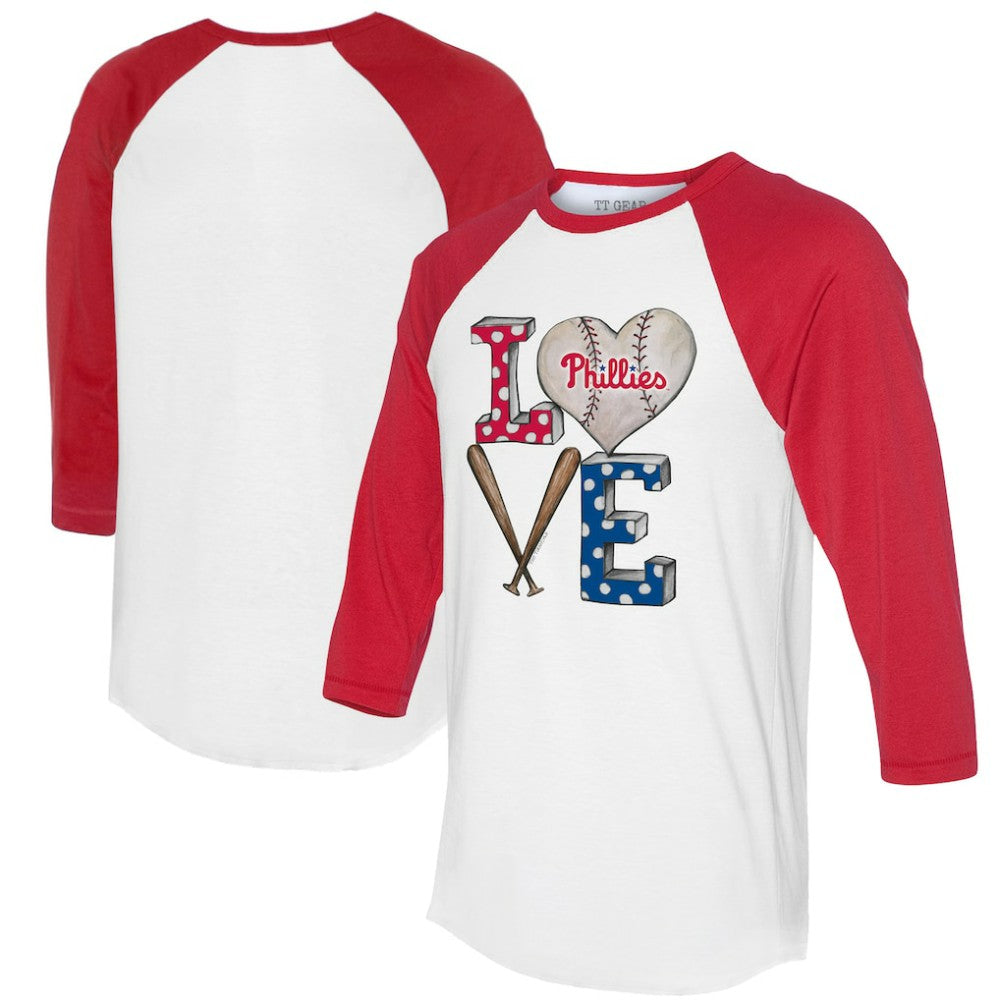 Philadelphia Phillies Tiny Turnip Women's Baseball Love Raglan 3/4-Sleeve T-Shirt | MLB Outlet