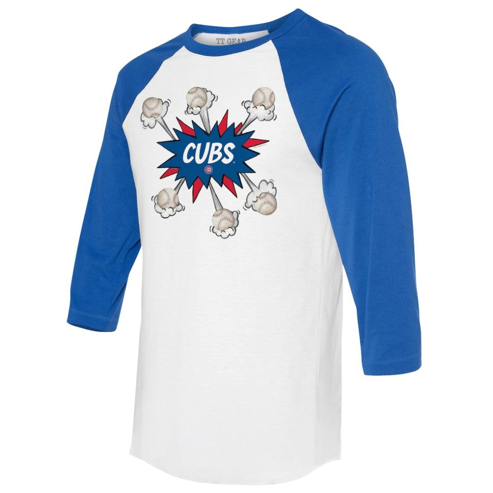 Chicago Cubs Tiny Turnip Women's Baseball Pow 3/4-Sleeve Raglan T-Shirt | MLB Shop