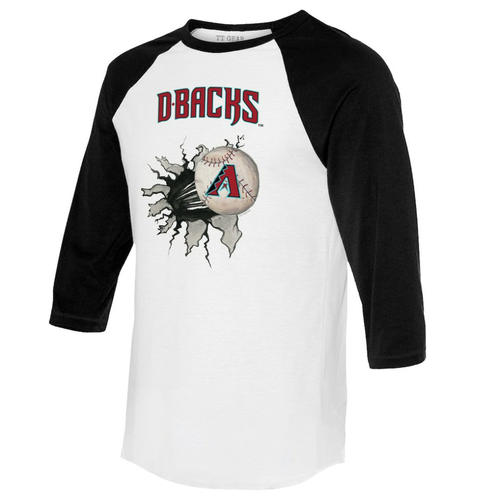 Arizona Diamondbacks Tiny Turnip Women's Baseball Tear 3/4-Sleeve Raglan T-Shirt | MLB New