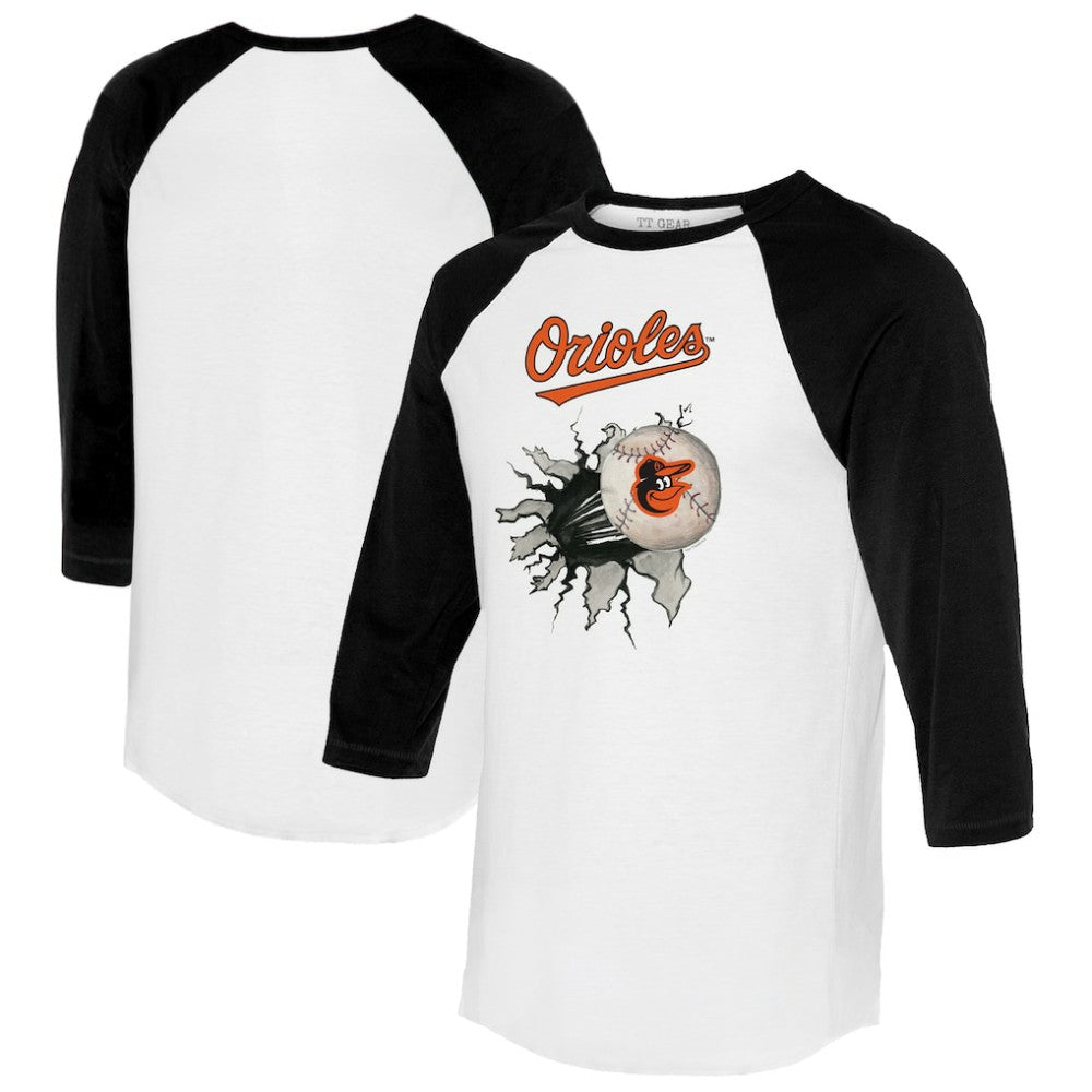 Baltimore Orioles Tiny Turnip Women's Baseball Tear 3/4-Sleeve Raglan T-Shirt | MLB US
