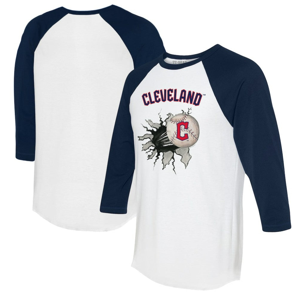 Cleveland Guardians Tiny Turnip Women's Baseball Tear 3/4-Sleeve Raglan T-Shirt | MLB Online