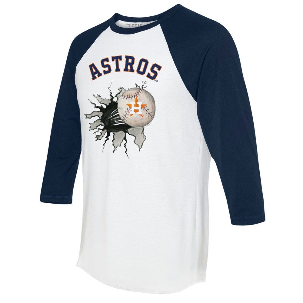 Houston Astros Tiny Turnip Women's Baseball Tear 3/4-Sleeve Raglan T-Shirt | MLB On Sale