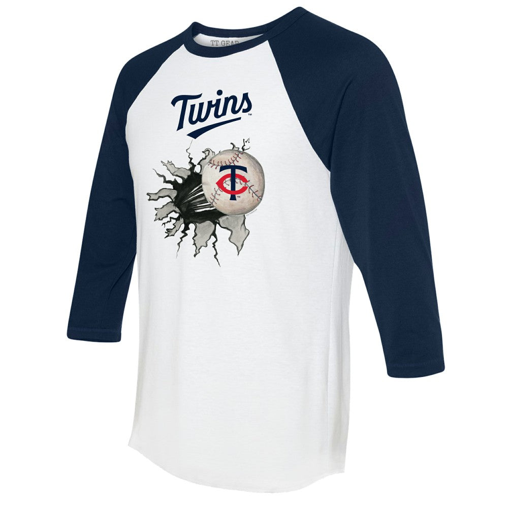 Minnesota Twins Tiny Turnip Women's Baseball Tear 3/4-Sleeve Raglan T-Shirt | MLB Sale