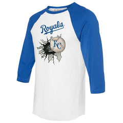 Kansas City Royals Tiny Turnip Women's Baseball Tear 3/4-Sleeve Raglan T-Shirt | MLB US